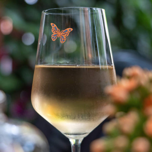 Butterfly Magnetic Wine Glass Charms - 6 Wine Magnet Drink Markers - Fun Gift for the Gardener...