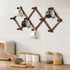 WGFKVAS 2 Pack Accordion Hat Rack for Wall - Expandable Coat Rack & Wall Mounted Hat Holder - Wooden Wall Hanger with 10 Peg Hooks for Coats, Base...