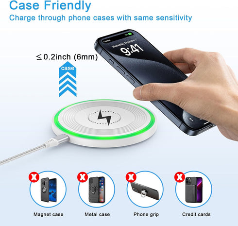 15W Motorola Wireless Charger Fast for Motorola razr+ 2024/razr 2024,Edge 2024,Edge 50 Ultra,Moto G Power 2024,Razr 50,Moto G Stylus 5G 2024,Edge ...