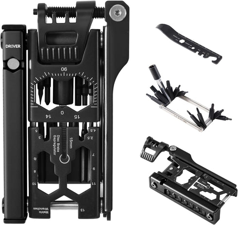Bike Multi Tool, Bicycle Repair Tool Kit 38 in 1 Bicycle Multitool with Chain Levers Hex Spoke Wrench Splitter Tool and Crank Puller Portable Repa...