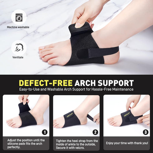 Arch Support Inserts for Plantar Fasciitis Relief, Upgrade Unisex Adjustable Arch Support Bands with Buil-in Orthotics, Foot Arch Support for Pain...