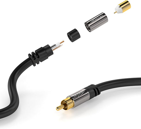KabelDirekt – RCA Extension Cable – 6ft – Break-Resistant Lead for Brilliant Sound Quality (subwoofer/Audio Cable, RCA Male to Female, Ideal for A...