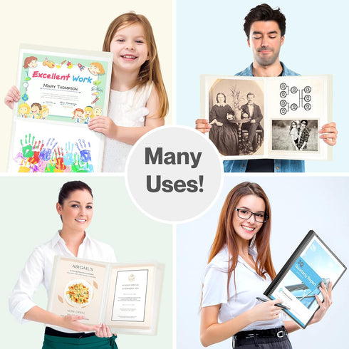 CRANBURY Art Portfolio 9x12 Binder - (Black), 9 x 12 Binder with 24 Clear Sleeves, Displays 48 Pages, Customizable Cover, A4 Binder for Kids Art, ...