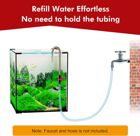 Dreyoo Aquarium Fish Tank Hook Water Changer, with Flow Switch, Quickly and Efficiently Helps Fill Your Water, Aquarium Vacuum Water Filler for Fi...