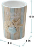 Zenna Home Seaside Serenity Bathroom Tumbler with Carved Resin Design, Cotton Swab Holder or Jewelry Holder for Bathroom Decor with Hand-Painted S...