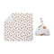 Miracle Baby Swaddle Blanket and Hat Set Newborn Swaddle Wrap Soft Stretchy Receiving Blanket for Baby Boys Girls, Large 47 x 47 inches (Lion)...