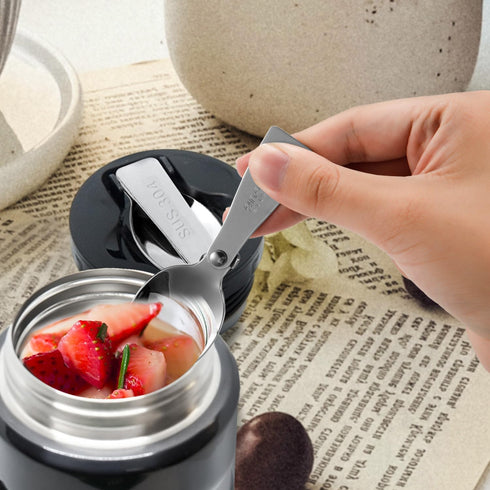3pcs Replacement Spoon for Thermos, Foldable Spoon Portable Stainless Steel Spoon for Outdoors Travel Replacement Parts Compatible with Thermos Fu...