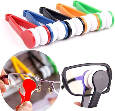 5 Pcs Mini Sun Glasses Eyeglass Microfiber Spectacles Cleaner Soft Brush Cleaning Tool Mini Microfiber Glasses Eyeglasses Cleaner Cleaning Clip (B...