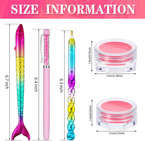 12 Piece Diamond Painting Tool, Include 6 Piece Mermaid Point Drill Pens Classic Point Drill Pen Spiral Diamond Painting Pen, 6 Piece Diamond Pain...