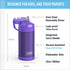 THERMOS FUNTAINER Water Bottle with Straw - 12 Ounce - Kids Stainless Steel Vacuum Insulated Water Bottle with Lid, Violet...