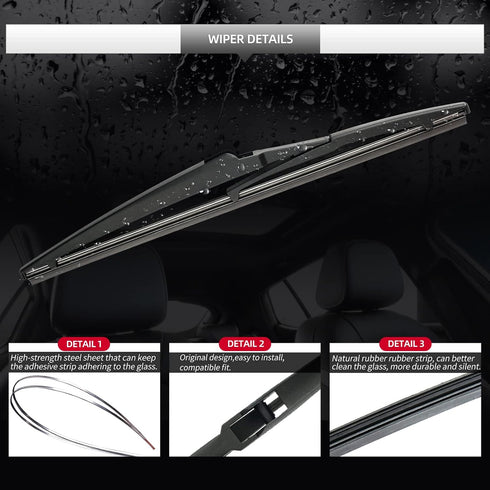 Replacement for Toyota RAV4 2013 2014 2015 2016 2017 2018 Rear Windshield Wiper Blade and Arm Assembly-Car Back window wiper Arm Blade Complete Se...