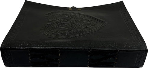 cuero Large Vintage Heart Embossed Black Uncut Paper Leather Journal/Instagram Photo Album...
