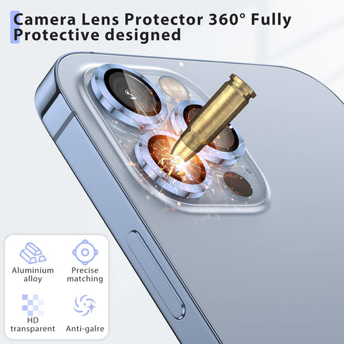 Camera Lens Protector Compatible for iPhone 13 Pro Max (6.7") & iPhone 13 Pro (6.1"), Premium Tempered Glass Clear Lens Screen Protector Film Cove...