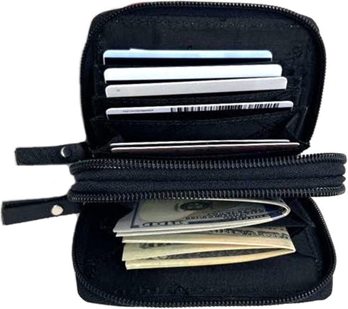 Alpine Swiss Womens Accordion Organizer Wallet Leather Credit Card Case ID Black...