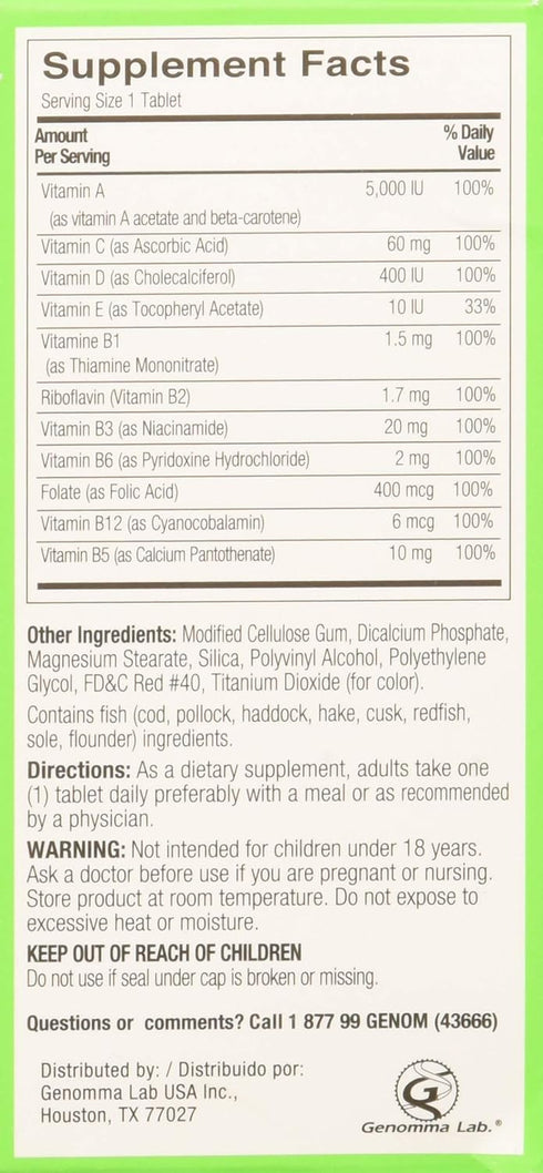 Shot B Energy Multivitamin Supplement, Tablet, 60 Count, Green...