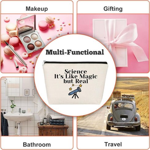 Thank You Gift for Scientist Women Science Teacher Makeup Bag Science Gift Physicist Chemistry Biology Graduation Gift for Science Lover Travel Po...