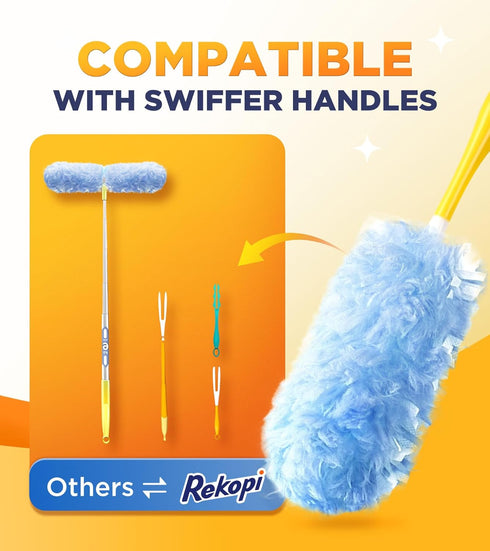 Heavy Duty Duster Kit with 20 Duster Refills & 1 Handle, Compatible with Swiffer Dusters, Multisurface 360° Dusters with 4X Microfibers, Unscented...