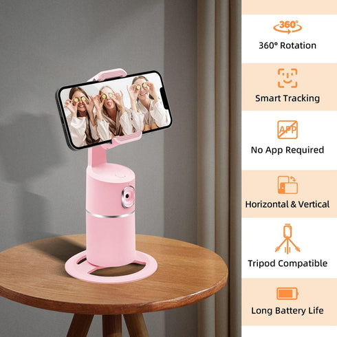 Mcbazel Auto Face Tracking Tripod, No App Required, Rechargeable Battery, 360° Rotation Phone Tracking Holder Face Body Phone Camera Mount for Liv...