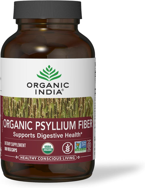 ORGANIC INDIA Psyllium Herbal Powder - Whole Husk Fiber, Healthy Elimination, Keto Friendly, Vegan, Gluten-Free, USDA Certified Organic, Non-GMO, ...