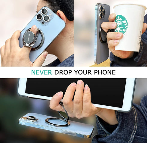 Adjustable Phone Ring Holder with Magsafe - Magnetic Car Mount Compatible Phone Grip and Stand for iPhone, iPad and Smartphones......