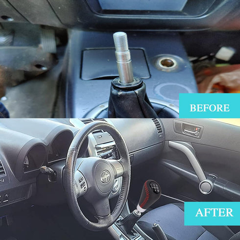 Manual Shifter Knob 5 Speed Leather Gear Shifting Knob Fit Most Manual Transmissions Black...