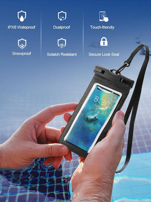 BIAJIYA Waterproof phone pouch?Water for Cell phone Case Compatible with iPhone 15ProMax/14/13/12/11/XR/X/SE/8/7/Galaxy,IPX8 Cellphone Dry Bag Bea...