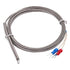 MECCANIXITY K Type Thermocouple Temperature Sensor PT100 4mm Ring High Temperature Probe 6.6ft Wire 0 to 600°C(32 to 1112°F) Stainless Steel...