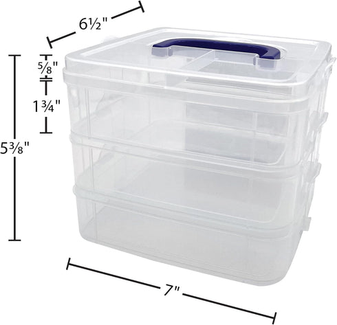 Teacher Created Resources Clear Stackable Storage Containers (TCR20449), 7"L x 6.5"W x 5.38"H...