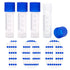 100 Pcs 2ml Small Vials with Screw Caps Centrifuge Tubes Plastic Sample Tubes Cryogenic Vials Graduated Bottles Test Tubes with Lids (Blue)...