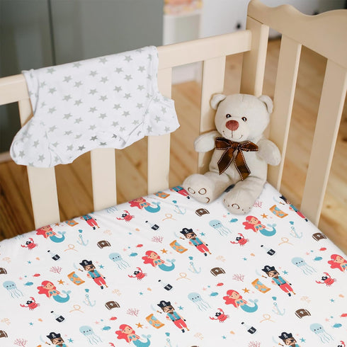 Crib Sheet, Breathable and Ultra Stretchy Crib Sheet for Standard Crib Mattress & Toddler Bed Mattress, Snug Fitted Crib Mattress Cover for Baby B...