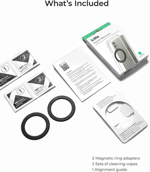 iOttie Universal MagSafe Ring Adapter for Android (2 Pack). Magnetic Adapter Ring Compatible with MagSafe Accessories & Wireless Chargers, Adhesiv...