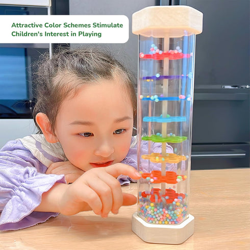 WODI Wooden Rain Stick Baby Toys 0-6-12 Months, Montessori Toys for Babies 6-12 Months, Developmental Toys Baby Rattles Infant Musical Instrument ...