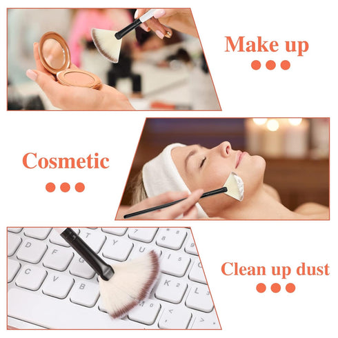4 Pcs Facial Brushes Fan Mask Brushes, Soft Facial Applicator Brushes Tools for Peel Glycolic Mask Makeup...