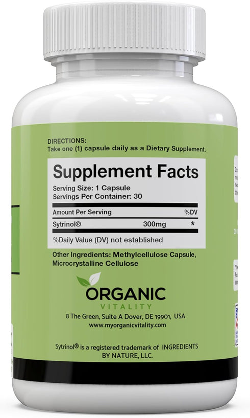 Premium Sytrinol Supplement - 300mg of Pure Sytrinol Per Serving - 30 Veggie Capsules - Supports Your Overall Health...