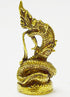 WitnyStore Tiny 1¼" Brass Buddha Staute Power Naga Mini Statue Animistic Fertility Symbol Traditional Thai Belief Amulet Miniature Collectible Fig...