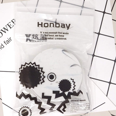 Honbay Fashion Marble Contact Lens Case Portable Contact Lens Box Kit with Mirror (Round) (Silver)...