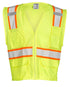 Kishigo All Mesh Contrast Unisex Reflective Safety Vest 1195, ANSI Type R / Class 2 Compliant, 6 Pockets - Pencil & Radio Pockets, Zipper Front, S...