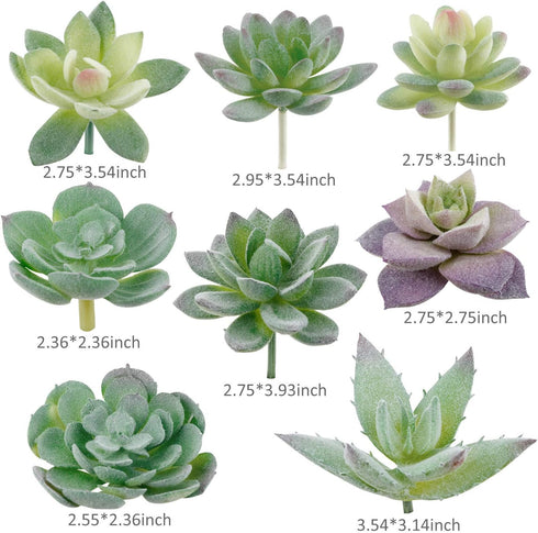 Augshy Artificial Succulents, 16 Pack Fake Succulents Plants Artificial Small Fake Plants Faux Succulents Unpotted for Lotus Landscape Decorative ...