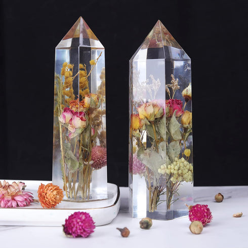 LET'S RESIN Crystal Tower Resin Molds, Large Point Silicone Molds for Resin, 3 Different Sizes Epoxy Resin Molds for DIY Flower Preservation, Faux...
