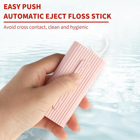Portable Dental Floss Case Automatic Dental Floss Pick Organizer Case Travel Flosser Dispenser Storage Case Refillable Holder Boxes with 10 Floss ...