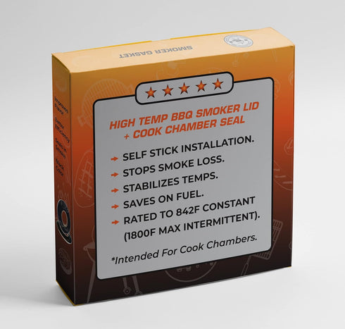 Total Control Black High Temp BBQ Smoker Gasket, Self Stick - Self Stick (1/2 X 1/8 X 15 Feet)...