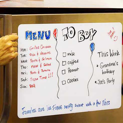 12 x 8 Inch Magnetic White Dry Erase Board for Fridge, A4 Small Chalkboard Magnet White Board Refrigerator Whiteboard Sheet with 3 Markers and Big...