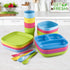 GET FRESH Bamboo Kids Divided Plates Set – 2-Pack 3 Compartment Bamboo Childrens Plates for Kids Meals – Reusable Bamboo Toddler Divided Plates Se...