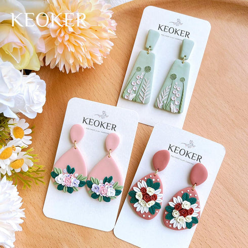 Keoker 15 Organic shape Clay Cutters for Polymer Clay Jewelry, Polymer Clay Cutters for Clay Earrings Jewerlry Making (ALL)...