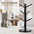 Mug Tree, Thicker Base Coffee Cup Holder for Countertop, Sturdy Wood Coffee Tree Mug Holder Stand with 6 Hooks, Non-Slip Mug Rack for Home Storage...