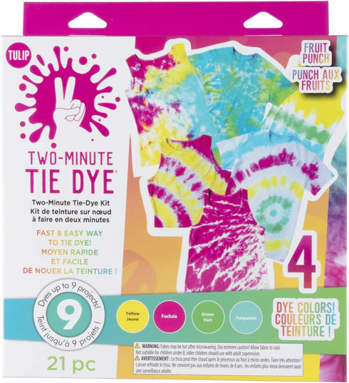Tulip One-Step Tie-Dye Kit Tulip Fabric Dye Kits 43189 Fdy Multi 2 Min Fruit Punch, 4 Color, As Detailed, 6 Ounce (Pack of 1)...