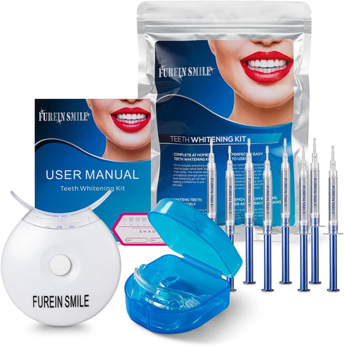 Premium Teeth Whitening Gel Kit 5 LED Laser Light System Safe for Sensitive Teeth, Soft Duplex Silicone Mouth Guard Free Teeth Shade Guide...