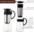 Cold Brew Coffee Maker, Excellent Glass Cups with Removable Nylon Filter Screen, Iced Coffee Maker & Tea Brewer Gifts for Women Man - 650ml Glass...
