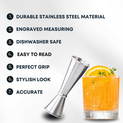 BARIANTTE Cocktail Jigger for Bartending, 2 oz 1 oz Japanese Measuring Shot Glass - Silver...
