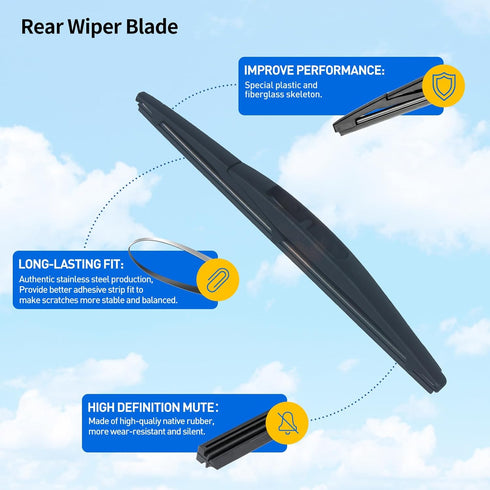 Rear Windshield Wiper Set - Replacement for 2016-2022 Honda HR-V Rear Wiper Arm and Rear Windshield Blade Assembly...
